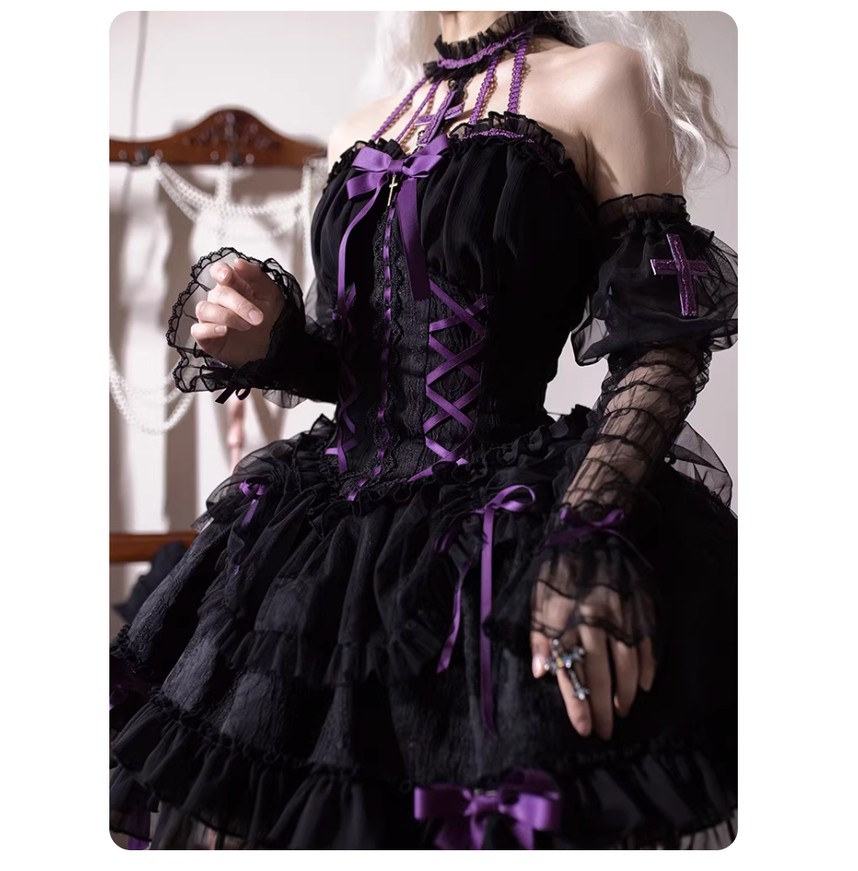 Alice girl lolita Black gothic dress